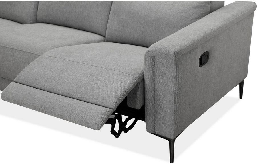 Home affaire 3-zitsbank Lund met handmatige en elektrische relaxfunctie in 2 zittingen (links en rechts) usb-a echt leer kunstleer geweven stof - Foto 4