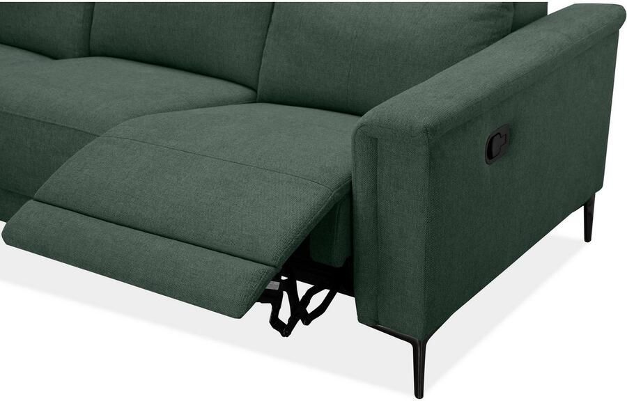 Home affaire 3-zitsbank Lund met handmatige en elektrische relaxfunctie in 2 zittingen (links en rechts) usb-a echt leer kunstleer geweven stof - Foto 5