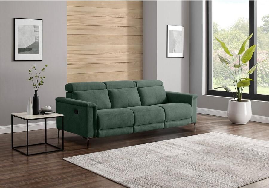 Home affaire 3-zitsbank Lund met handmatige en elektrische relaxfunctie in 2 zittingen (links en rechts) usb-c echt leer kunstleer weefstof - Foto 4