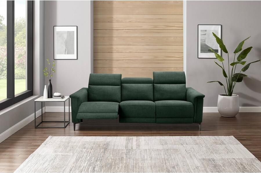 Home affaire 3-zitsbank Lund met handmatige en elektrische relaxfunctie in 2 zittingen (links en rechts) usb-c echt leer kunstleer weefstof - Foto 5