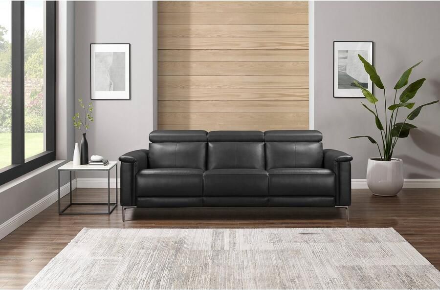 Home affaire 3-zitsbank Lund met handmatige en elektrische relaxfunctie in 2 zittingen (links en rechts) usb-c echt leer kunstleer weefstof - Foto 6