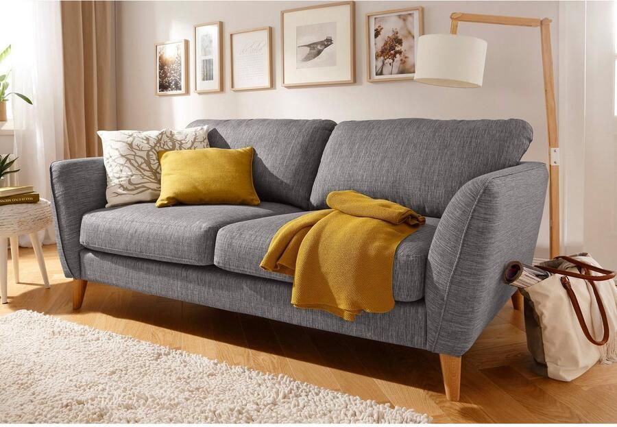 Home affaire 3-zitsbank MARSEILLE 3-zitsbank 206 cm cord vlakke weefsel structuur geweven stof