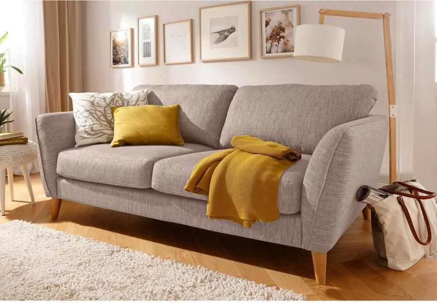 Home affaire 3-zitsbank MARSEILLE 3-zitsbank 206 cm cord vlakke weefsel structuur geweven stof