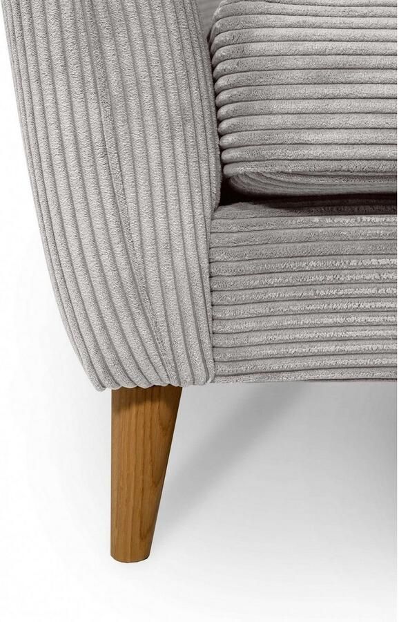 Home affaire 3-zitsbank MARSEILLE 3-zitsbank 206 cm cord vlakke weefsel structuur geweven stof - Foto 3