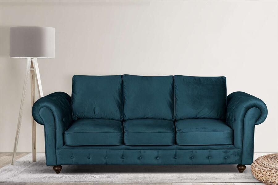 Home affaire 3-zitsbank MENDITTE Knoopstiksels in het armleuninggebied en aan de voorrand hoge kwaliteit - Foto 6