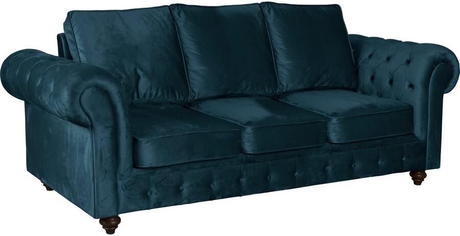 Home affaire 3-zitsbank MENDITTE Knoopstiksels in het armleuninggebied en aan de voorrand hoge kwaliteit - Foto 4