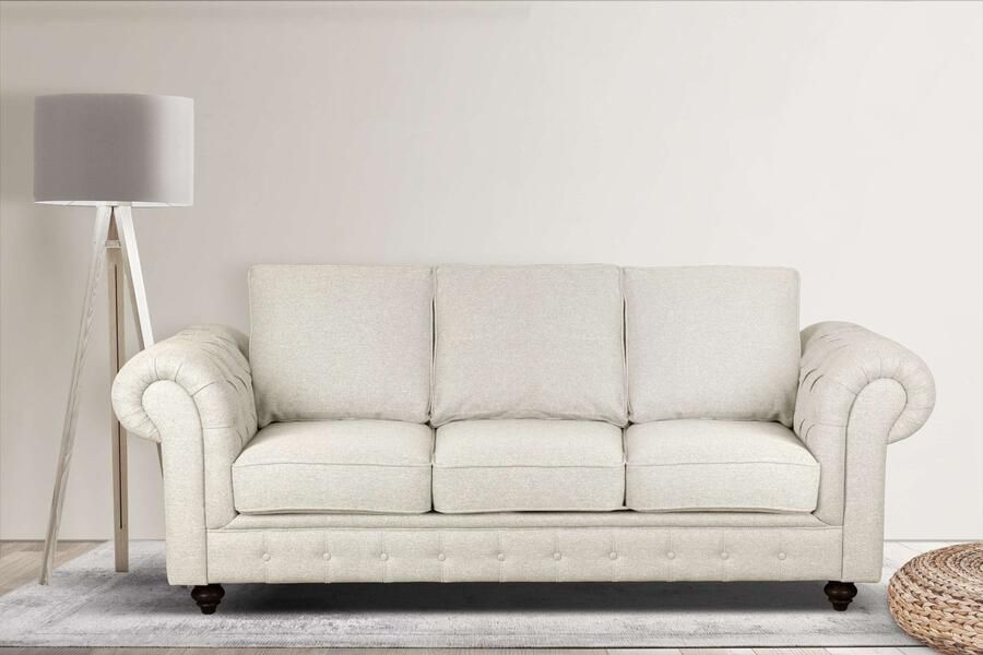 Home affaire 3-zitsbank MENDITTE Knoopstiksels in het armleuninggebied en aan de voorrand hoge kwaliteit - Foto 7