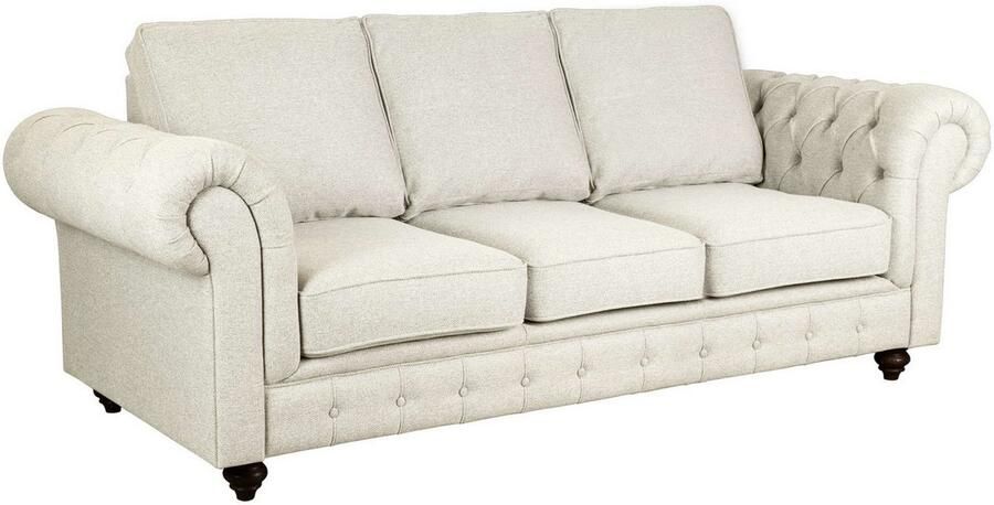 Home affaire 3-zitsbank MENDITTE Knoopstiksels in het armleuninggebied en aan de voorrand hoge kwaliteit - Foto 4