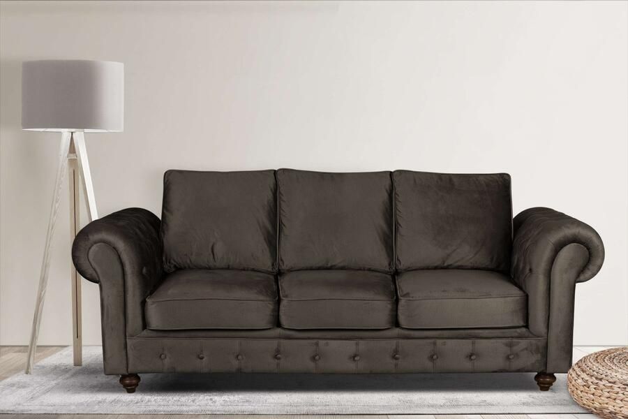 Home affaire 3-zitsbank MENDITTE Knoopstiksels in het armleuninggebied en aan de voorrand hoge kwaliteit - Foto 6