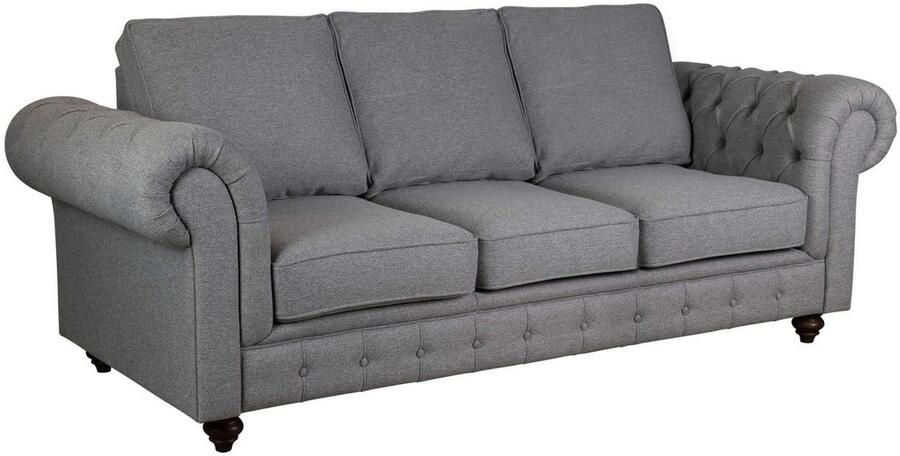 Home affaire 3-zitsbank MENDITTE Knoopstiksels in het armleuninggebied en aan de voorrand hoge kwaliteit - Foto 4