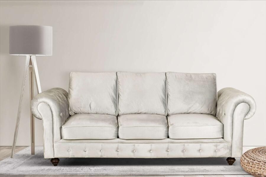 Home affaire 3-zitsbank MENDITTE Knoopstiksels in het armleuninggebied en aan de voorrand hoge kwaliteit - Foto 7