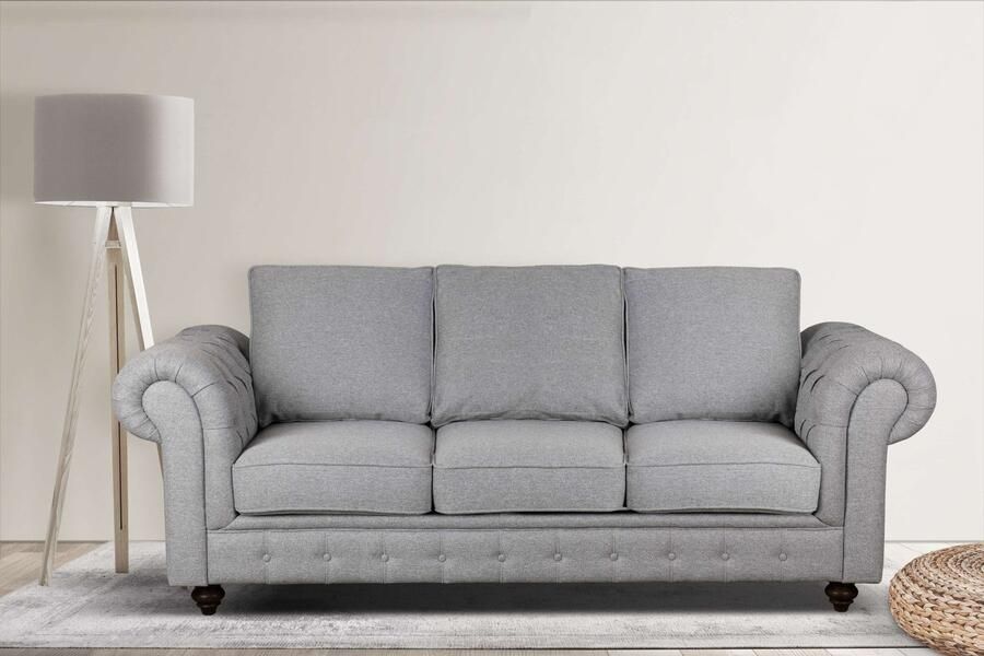 Home affaire 3-zitsbank MENDITTE Knoopstiksels in het armleuninggebied en aan de voorrand hoge kwaliteit - Foto 6