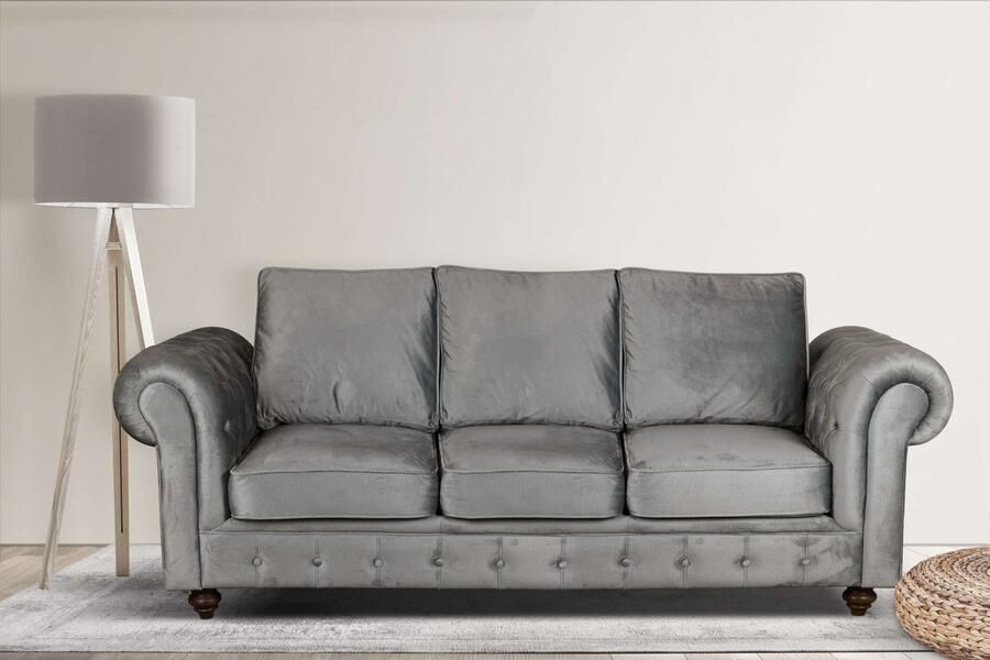 Home affaire 3-zitsbank MENDITTE Knoopstiksels in het armleuninggebied en aan de voorrand hoge kwaliteit - Foto 7