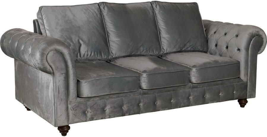 Home affaire 3-zitsbank MENDITTE Knoopstiksels in het armleuninggebied en aan de voorrand hoge kwaliteit - Foto 4