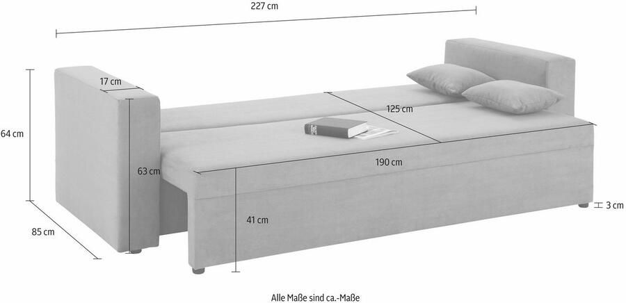 Home affaire 3-zitsbank Puur optioneel met slaapfunctie - Foto 2