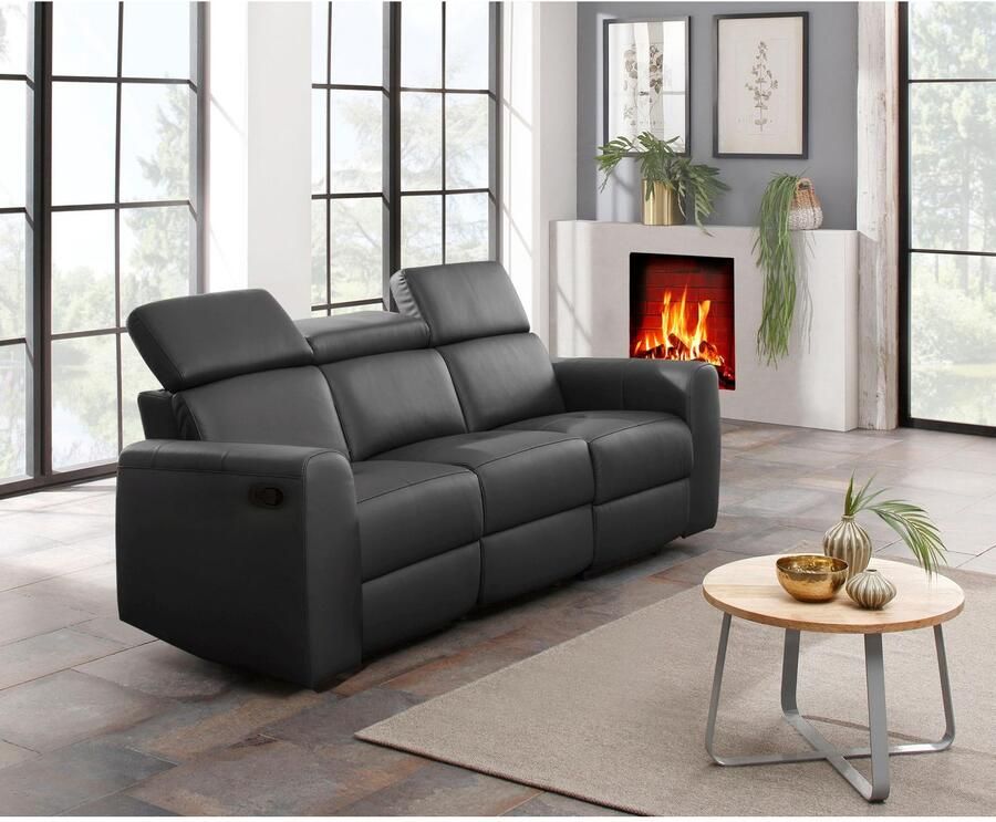 Home affaire 3-zitsbank Sentrano ook met elektrische functie met usb-aansluiting in 4 overtrekvarianten