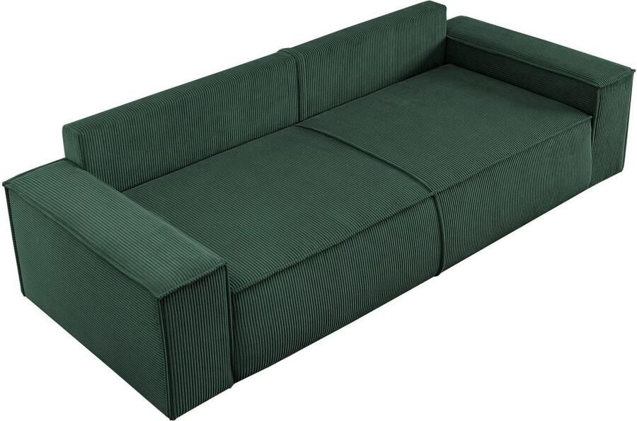 Home affaire 3-zitsbank SHERWOOD slaapbank (257 cm) ribfluweel velours vintage lederlook - Foto 5