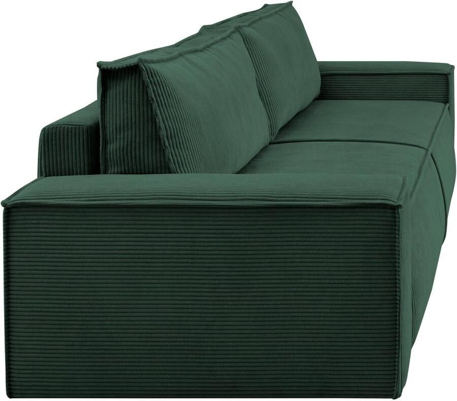 Home affaire 3-zitsbank SHERWOOD slaapbank (257 cm) ribfluweel velours vintage lederlook - Foto 2