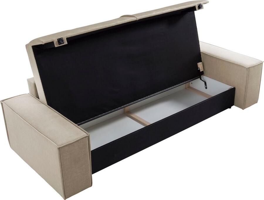 Home affaire 3-zitsbank SHERWOOD slaapbank (257 cm) ribfluweel velours vintage lederlook - Foto 3
