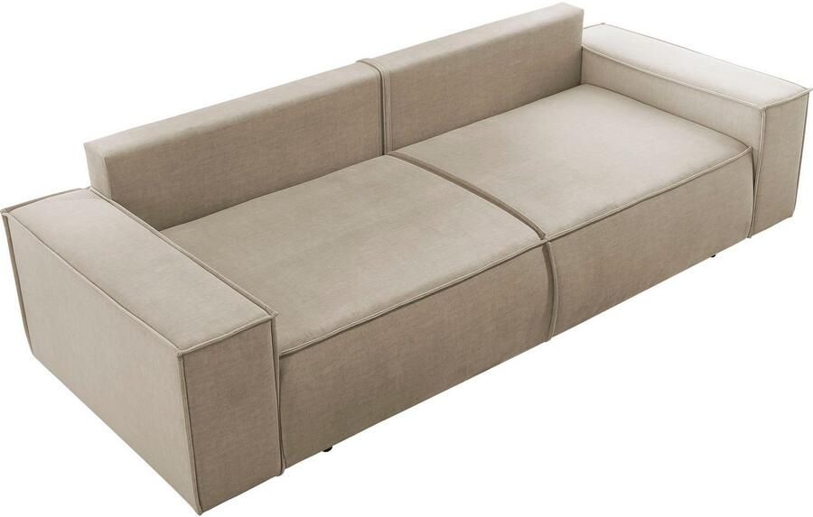 Home affaire 3-zitsbank SHERWOOD slaapbank (257 cm) ribfluweel velours vintage lederlook - Foto 8