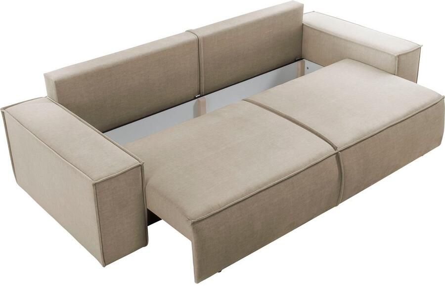 Home affaire 3-zitsbank SHERWOOD slaapbank (257 cm) ribfluweel velours vintage lederlook - Foto 7