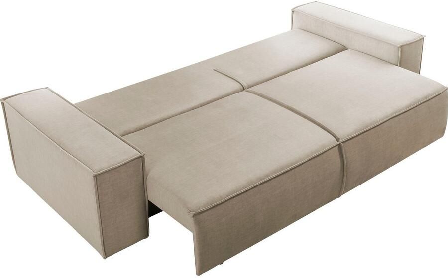 Home affaire 3-zitsbank SHERWOOD slaapbank (257 cm) ribfluweel velours vintage lederlook - Foto 9