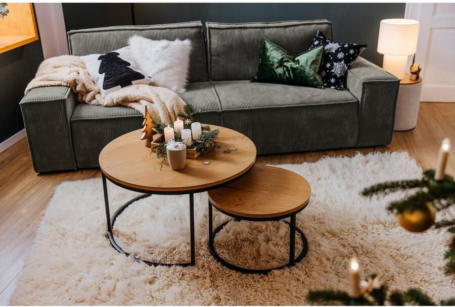 Home affaire 3-zitsbank SHERWOOD slaapbank (257 cm) ribfluweel velours vintage lederlook - Foto 8