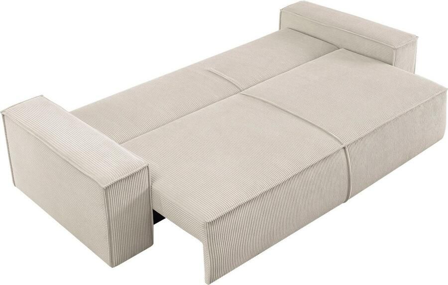 Home affaire 3-zitsbank SHERWOOD slaapbank (257 cm) ribfluweel velours vintage lederlook - Foto 12