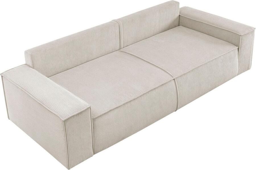 Home affaire 3-zitsbank SHERWOOD slaapbank (257 cm) ribfluweel velours vintage lederlook - Foto 10