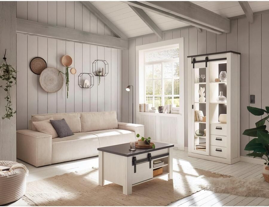 Home affaire 3-zitsbank SHERWOOD slaapbank (257 cm) ribfluweel velours vintage lederlook - Foto 7