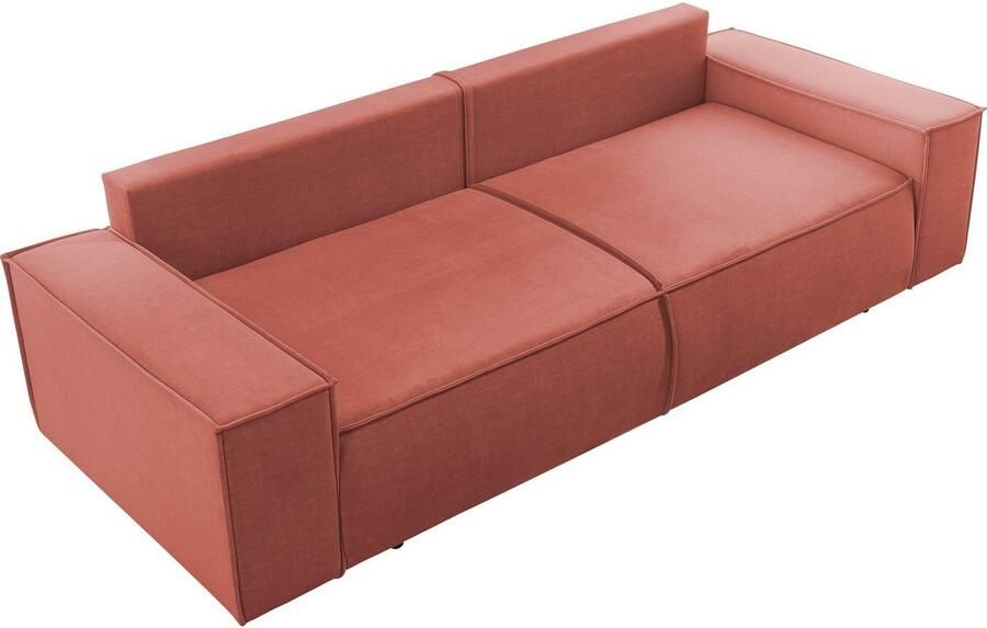 Home affaire 3-zitsbank SHERWOOD slaapbank (257 cm) ribfluweel velours vintage lederlook - Foto 8