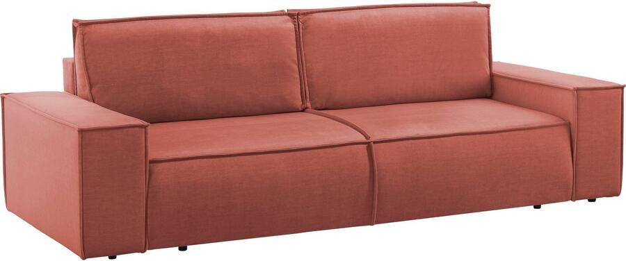 Home affaire 3-zitsbank SHERWOOD slaapbank (257 cm) ribfluweel velours vintage lederlook - Foto 12