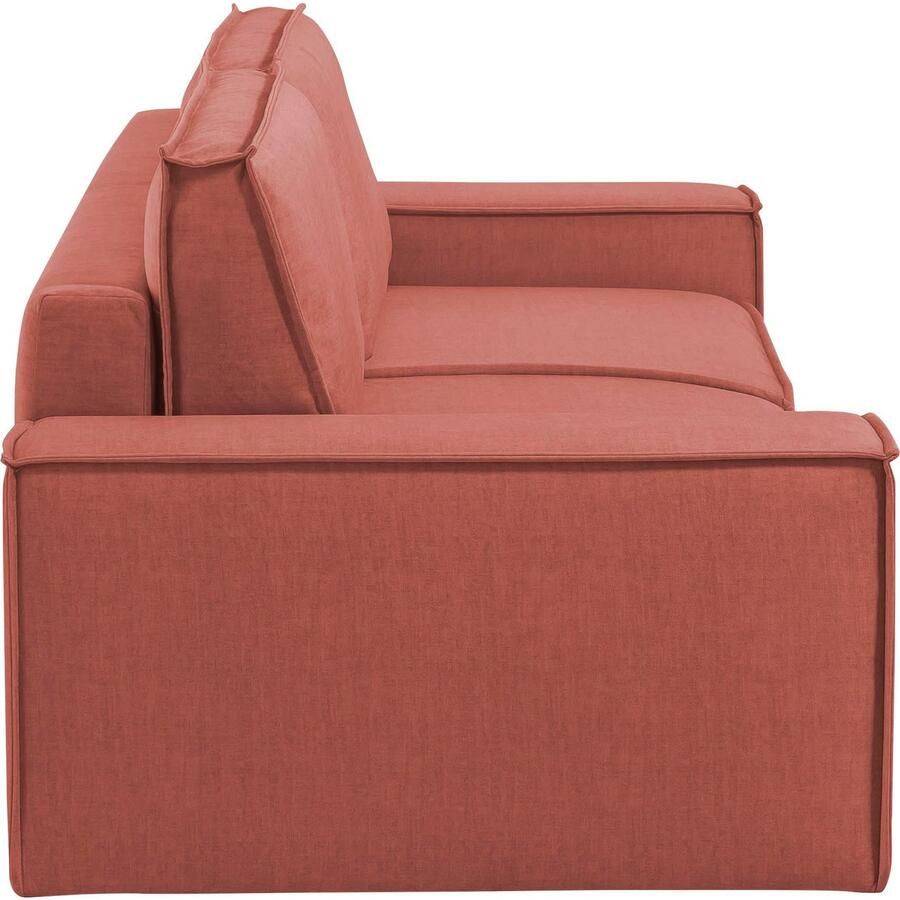 Home affaire 3-zitsbank SHERWOOD slaapbank (257 cm) ribfluweel velours vintage lederlook - Foto 2