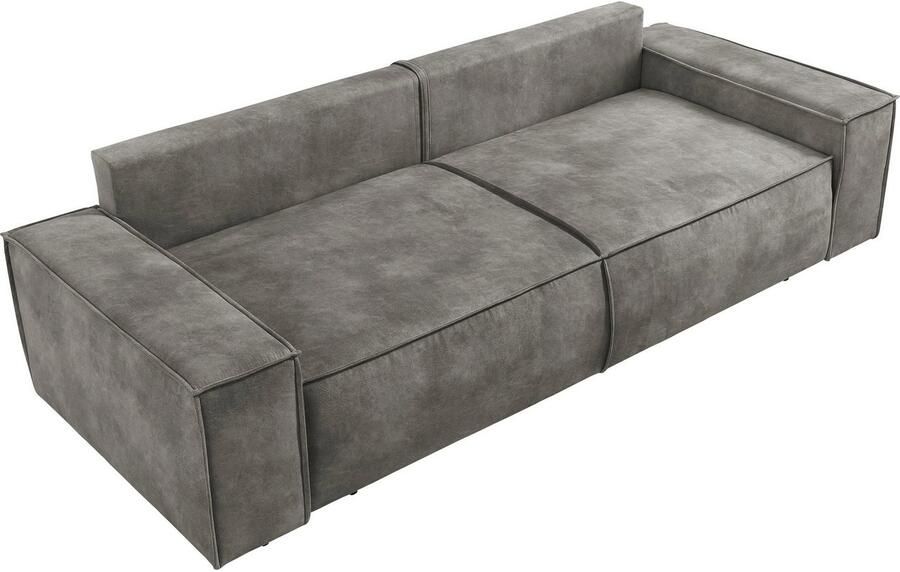 Home affaire 3-zitsbank SHERWOOD slaapbank (257 cm) ribfluweel velours vintage lederlook - Foto 7