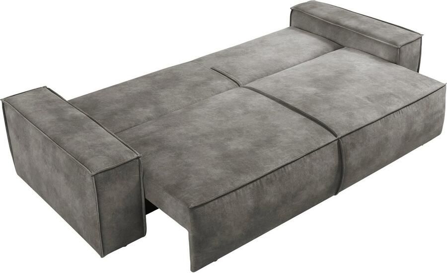 Home affaire 3-zitsbank SHERWOOD slaapbank (257 cm) ribfluweel velours vintage lederlook - Foto 9
