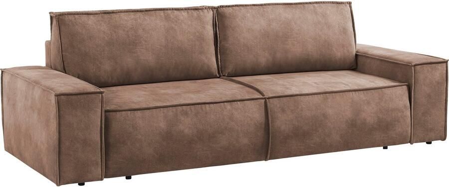 Home affaire 3-zitsbank SHERWOOD slaapbank (257 cm) ribfluweel velours vintage lederlook - Foto 12