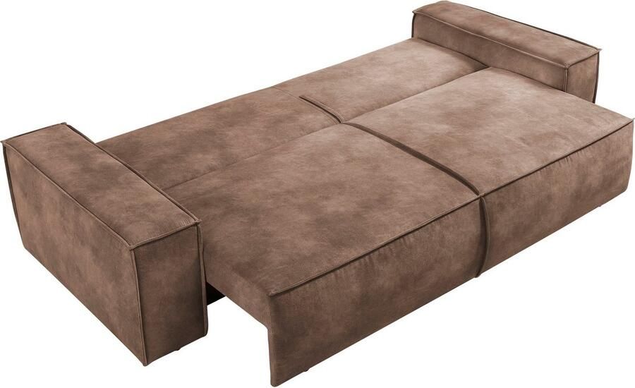 Home affaire 3-zitsbank SHERWOOD slaapbank (257 cm) ribfluweel velours vintage lederlook - Foto 9