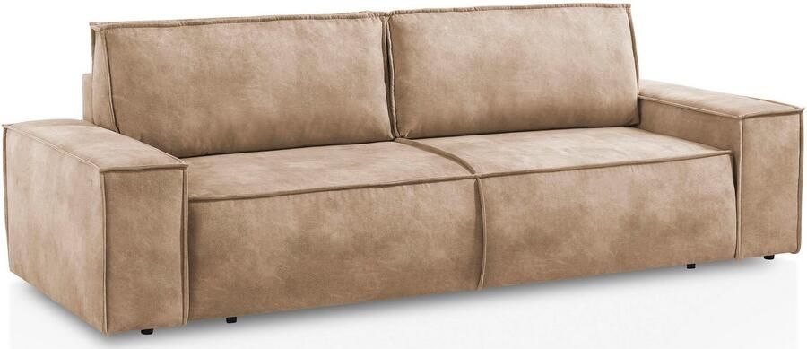 Home affaire 3-zitsbank SHERWOOD slaapbank (257 cm) ribfluweel velours vintage lederlook - Foto 12