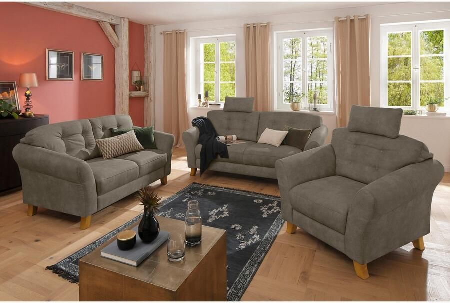 Home affaire 2-zitsbank Trondheim met binnenvering capitonnage achter - Foto 4