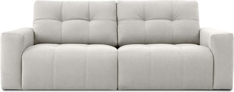 Home affaire 3-zitsbank Turnon lounge-sofa breedte 220 cm Chenille met knoop- en dubbele stiksels elegante uitstraling - Foto 5