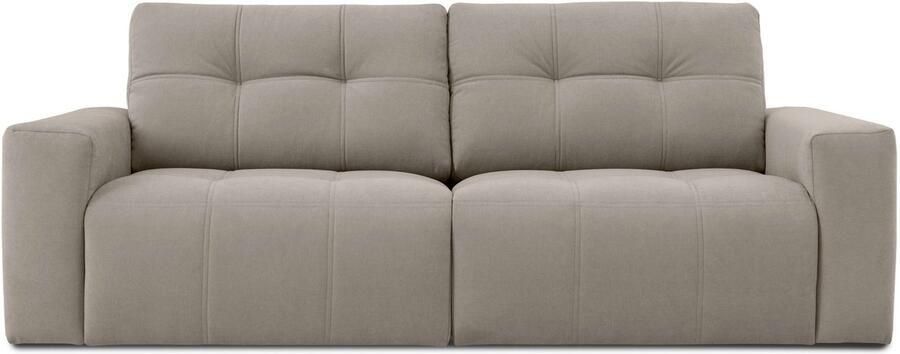 Home affaire 3-zitsbank Turnon lounge-sofa breedte 220 cm Chenille met knoop- en dubbele stiksels elegante uitstraling - Foto 5