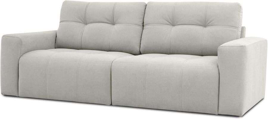 Home affaire 3-zitsbank Turnon lounge-sofa breedte 220 cm Chenille met knoop- en dubbele stiksels elegante uitstraling - Foto 4