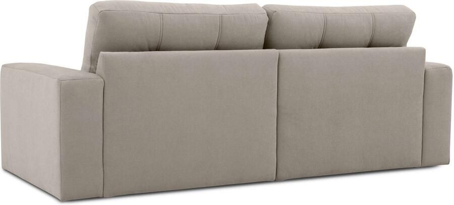 Home affaire 3-zitsbank Turnon lounge-sofa breedte 220 cm Chenille met knoop- en dubbele stiksels elegante uitstraling - Foto 3