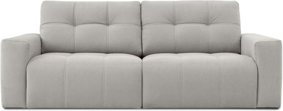 Home affaire 3-zitsbank Turnon lounge-sofa breedte 220 cm Chenille met knoop- en dubbele stiksels elegante uitstraling - Foto 5