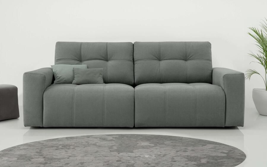 Home affaire 3-zitsbank Turnon lounge-sofa breedte 220 cm Chenille met knoop- en dubbele stiksels elegante uitstraling - Foto 7