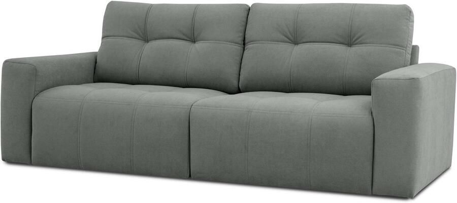 Home affaire 3-zitsbank Turnon lounge-sofa breedte 220 cm Chenille met knoop- en dubbele stiksels elegante uitstraling - Foto 4