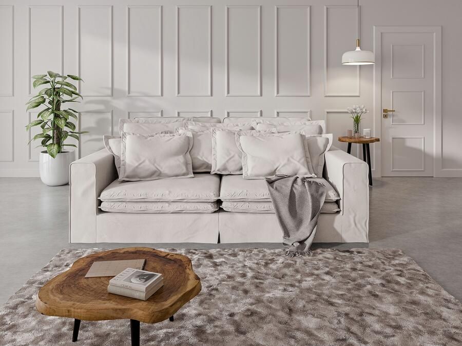 Home affaire 4-zitsbank ALISSAS met veel kussens biesjes aan de kussens Hoeslook met kleine zakken aan de zijkant voor opberging - Foto 6