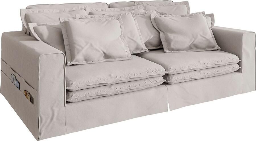 Home affaire 4-zitsbank ALISSAS met veel kussens biesjes aan de kussens Hoeslook met kleine zakken aan de zijkant voor opberging - Foto 3