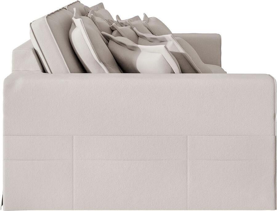 Home affaire 4-zitsbank ALISSAS met veel kussens biesjes aan de kussens Hoeslook met kleine zakken aan de zijkant voor opberging