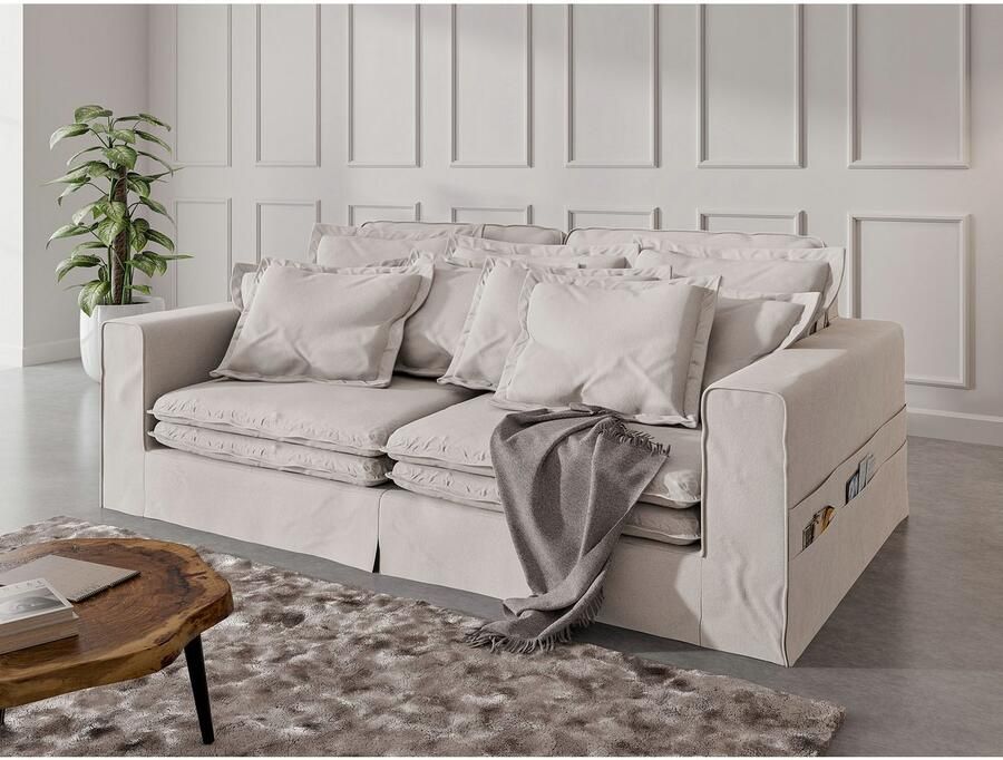 Home affaire 4-zitsbank ALISSAS met veel kussens biesjes aan de kussens Hoeslook met kleine zakken aan de zijkant voor opberging - Foto 2